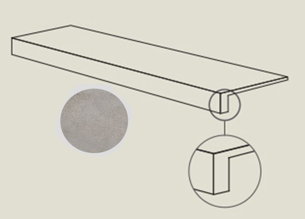 Ступень фронтальная BLEND CONC.GRAD.TOP ASH RET (PF60006949) 32x120x4.5 от ABK Ceramiche (Италия)