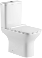 Унитаз-компакт напольный с бачком и сиденьем микролифт Aquanet Cube Cube 2-C+Cube 2-C-1 безободковый