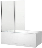 Шторка для ванны Aquanet Alfa 122 см. профиль хром, стекло прозрачное