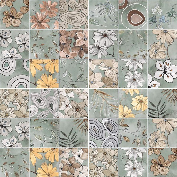 Керамогранит EMOTION Surprise Green luc_matt. (03A20A6) 20x20 от Elios/Exelle (Италия)