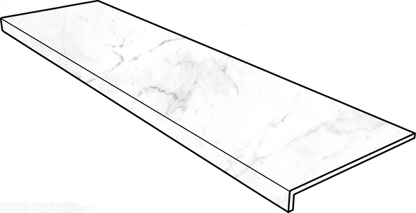 Фронтальная ступень Marble Smooth Round. Carrara Blanco 33x120 от Gres de Aragon (Испания)