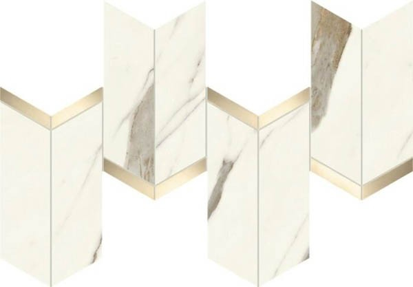 Мозаика Marvel X Calacatta Sublime Mosaico Chevron Lappato (AF8X) 19.2x46.3 от Atlas Concorde (Италия)
