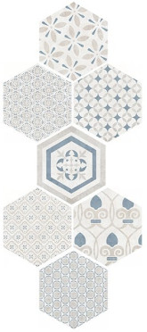 Декор AT.HEX.ALPHA MIX-AZUL матовый 25.8x29 от Pamesa (Испания)