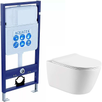 Комплект унитаз с инсталляцией и сиденьем Aquatek Оберон SET AQUATEK ОБЕРОН T