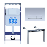 Инсталляция для унитаза Aquatek Slim INS-0000010+кнопка смыва никель