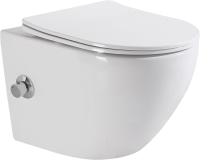 Унитаз подвесной с сиденьем микролифт BelBagno Uno BB3105CHR-BS/SC безободковый