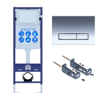 Инсталляция для унитаза Aquatek Slim INS-0000017, кнопка смыва хром + крепеж