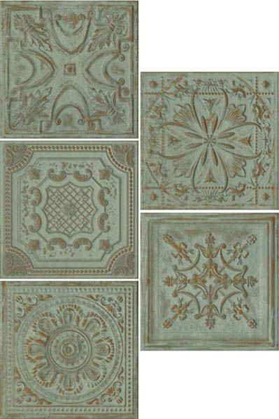 Настенная плитка Gatsby Green Tin (Mix 5) 20.1x20.1 от Aparici (Испания)