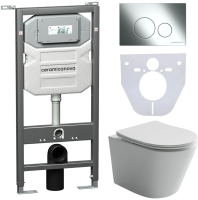 Комплект унитаз с инсталляцией, кнопкой и сиденьем Ceramica Nova Balearica CN6000_1001CH_1000