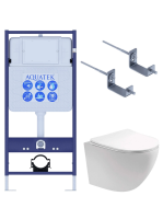 Комплект унитаз с инсталляцией и сиденьем микролифт Aquatek Европа SET AQUATEK ЕВРОПА T-17-KKI2 безободковый