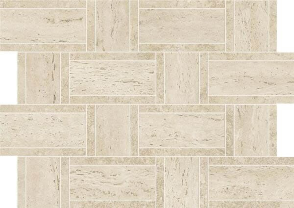Мозаика Marvel Travertine Pearl Mosaico Basketweave (AF9O) 35x47 от Atlas Concorde (Италия)