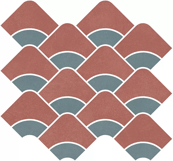 Мозаика Таделакт наборный красный/зелёный матовый обрезной (KMD2HID012BR) 30x28x0.9 от Kerama Marazzi (Россия)