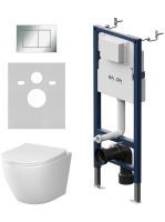 Комплект унитаз с инсталляцией, кнопкой и сиденьем микролифт AM.PM Like IS90251.801900 безободковый