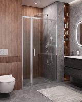 Душевая дверь в нишу Cezares Molveno 120 см. профиль хром, стекло прозрачное