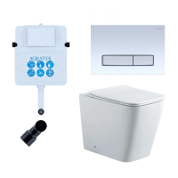 Комплект унитаз приставной с бачком и сиденьем микролифт Aquatek Либра SET BW AQUATEK ЛИБРА N-030 3в1 безободковый