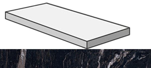 Угловая ступень SENSI GEMS ANG.TOP DX TITAN.BLACK RET правая (PF60005673) 32x120x4.5x2 от ABK Ceramiche (Италия)