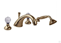 Смеситель на борт ванны с выдвижным душем Cezares ATLANTIS-BVD-02-Sw/M бронза