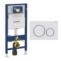 Инсталляция для унитаза Geberit Duofix UP320 111.300.00.5, кнопка смыва белая/хром