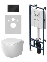 Комплект унитаз с инсталляцией, кнопкой и сиденьем микролифт AM.PM Like IS100138.801900 безободковый