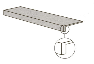 Фронтальная ступень POETRY STONE RELOADED GTOP.BASALTINA SILVER NAT R (PF60017676) 32x120 от ABK Ceramiche (Италия)