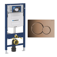 Инсталляция для унитаза Geberit Duofix UP320 111.300.00.5, кнопка смыва медь