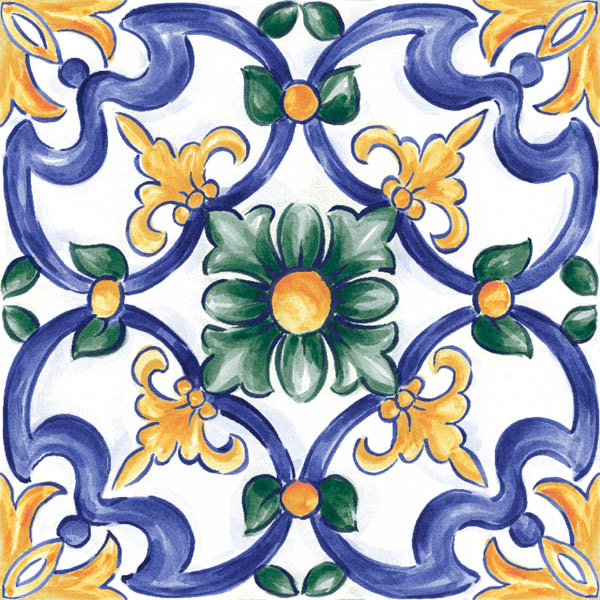 Керамогранит настенный Amuri Decoro Maiolica Tappeto 3 Glossy RT (RC8J) 20x20 от Ragno (Италия)