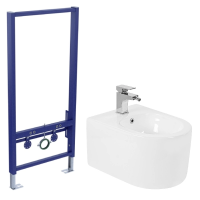 Комплект биде подвесное Aquatek Мия AQ1004-00+инсталляция Aquatek Standart 50 INSB-0000001