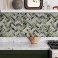 pixmosaic PIX 320 Jet Green, чип 23х73, сетка 317х282х6 мм, Полированная