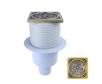 Трап вертик выход с дизайн-решеткой Дракон (21986-57)