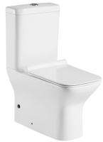 Унитаз-компакт напольный с бачком и сиденьем микролифт Aquanet Cube Cube-C+Cube-C-1 безободковый