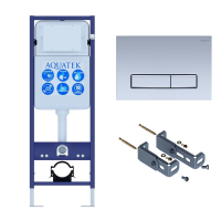 Инсталляция для унитаза Aquatek Slim INS-0000017+кнопка смыва никель
