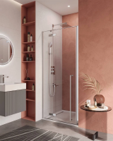 Душевая дверь в нишу Cezares Liner 100 см. профиль хром, стекло прозрачное