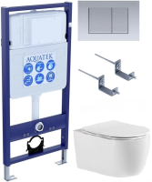 Комплект унитаз с инсталляцией, кнопкой и сиденьем Aquatek Standart SET AQUATEK ЕВРОПА cmp011