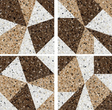 Керамогранит Терраццо 3Д бежево-коричневый калейдоскоп 50x50 от Керамин (Беларусь)