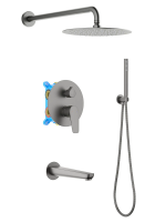 Душевая система Aquatek Бетта AQ1173BGM оружейная сталь
