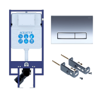 Инсталляция для унитаза Aquatek Slim INS-0000020, кнопка смыва хром + крепеж