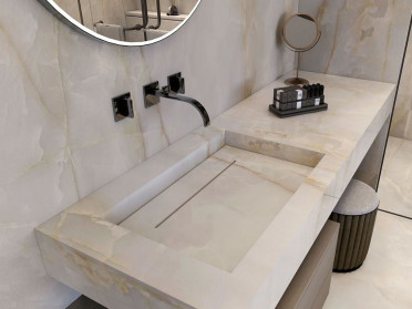 Керамогранит Snow White Polished (6 мм) (MN044AP321606) 160x320 от Moreroom (Китай)