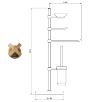 Стойка для ванной Nicolazzi 1496BBZ белая/бронза