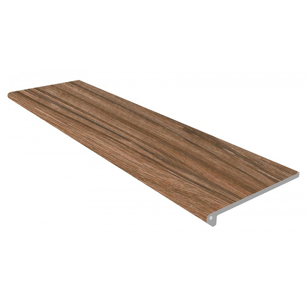 Фронтальная ступень Rodeno Round. Smooth Nogal 33x120 от Gres de Aragon (Испания)