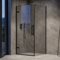 Душевая дверь в нишу Ravak Cool COSD1-80 профиль черный, стекло прозрачное