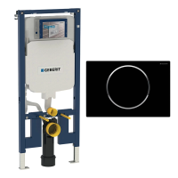 Инсталляция для унитаза Geberit Sigma 8 Duofix 111.796.00.1, кнопка смыва черная