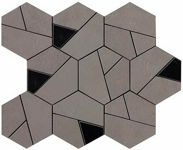 Мозаика Boost Smoke Mosaico Hex Black (AN69) 25x28.5 от Atlas Concorde (Италия)