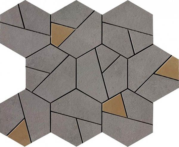 Мозаика Boost Smoke Mosaico Hex Yellow (AN68) 25x28.5 от Atlas Concorde (Италия)