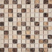 pixmosaic PIX 272 Emperador Dark, light, Crema Nova, чип 23x23 мм, сетка 305х305x6 мм, Матовая