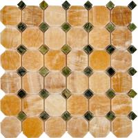 pixmosaic PIX 210  Honey onyx, Dondong, чип 48x48 мм, сетка 305х305x8 мм, Полированная