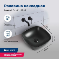 Раковина накладная Aquanet Trend 40 TREND-1-MB черная