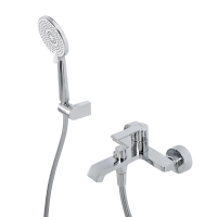 Смесители BelBagno AURORA Смеситель для ванны и душа в комплекте с ручным душем, шлангом и держателем, хром AURORA-VASM-CRM