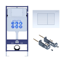 Инсталляция для унитаза Aquatek Easy Fix INS-0000012, кнопка смыва белая + крепеж