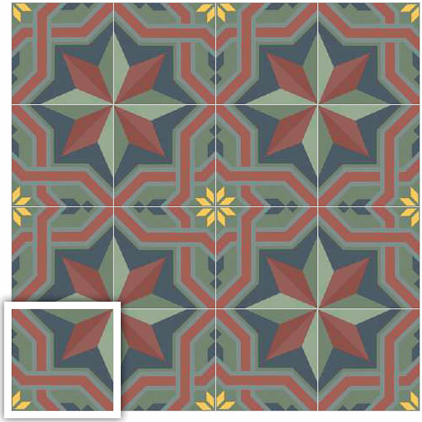 Керамогранит Scs Mandala Verde 19.8x19.8 от Simpolo (Индия)