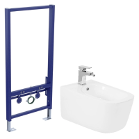 Комплект биде подвесное Aquatek Лугано AQ1002-00+инсталляция Aquatek Standart 50 INSB-0000001